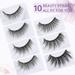 FUTATA 10 Pairs Magnetic Waterproof Long Eyelashes False Eyelashes 2 Waterproof Magnetic Eyeliners With Tweezers Set