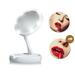 Asablve Foldable Travel Makeup Mirror 360 Rotation LED Magnifying Makeup Mirror Portable Lighted Makeup Mirror Vanity Mirror 10x Magnifying Mirror for Women White (Battery Not Included)