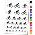 Biking Cycling Bicycle Bike Icon Water Resistant Temporary Tattoo Set Fake Body Art Collection - Light Blue