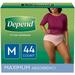 Depend Fit-Flex Incontinence Underwear for Women Maximum Absorbency Medium Light Pink 44 Count