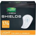 Depend Incontinence/Bladder Control Shields Pads for Men Light Absorbency 174 Count (3 Packs of 58) (Packaging May Vary)