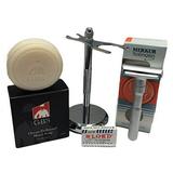 Merkur Futur Silver Matte Razor (700) with Gbs Ocean Driftwood Shave Soap Br...