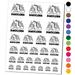 Dinocorn Dinosaur Unicorn with Rainbow Water Resistant Temporary Tattoo Set Fake Body Art Collection - Black