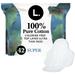 L. Ultra Thin Pads Super Absorbency 42 Ct 100% Pure Cotton Top Layer