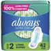 Always Ultra Thin Pads with Wings Size 2 Long Super Absorbency 42 Count