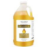 Velona Cod Liver Oil - 64 oz | 1 000A/100D IU/g Omega 3 Vitamins A & D3 | Norwegian Arctic Sustainably Sourced Nordic Oil | Hair Body and Skin Care | Use Today - Enjoy Results