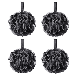 Loofah Charcoal Bath Sponges Extra Large 60g Mesh Pouf Soft Scrubbers for Deep Exfoliating for Men and Women Pack of 4