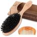 BLACK EGG Boar Bristle Hair Brush for Women Men Kid Soft Natural Bristles Brush for Thin and Fine Hair Restore Shine and Texture Set includes Bamboo comb and 3 hair ties