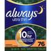 Always Ultra Thin Overnight Pads with Wings (76 ct.)