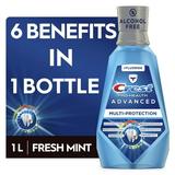 Crest Pro-Health Advanced Multi-Protection Mouthwash/Mouth Rinse Fresh Mint - 1L Strengthens Teeth Alcohol Free
