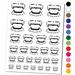 Vampire Teeth Fangs Jaws Mouth Halloween Water Resistant Temporary Tattoo Set Fake Body Art Collection - Red