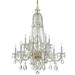 Crystal 12 Light Chandelier in Classic Style 42 inches Wide By 46 inches High-Hand Cut Crystal Type-Polished Brass Finish Bailey Street Home