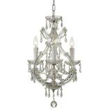 Four Light Mini Chandelier in Classic Style 12 inches Wide By 21 inches High-Swarovski Strass Crystal Type-Polished Chrome Finish Bailey Street Home