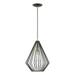 41325-14-Livex Lighting-Linz - 1 Light Pendant In Geometric Style-21 Inches Tall and 11.5 Inches Wide-Textured Black/Antique Brass Finish