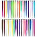 ALigoa Multi-Color Party Highlights Clip in Synthetic Hair Extensions 22 inch Colorful Straight Hairpieces for Girls Women Kids (36 Colors)