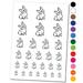 Frenchie Sitting Tilting Head French Bulldog Dog Water Resistant Temporary Tattoo Set Fake Body Art Collection - Light Pink