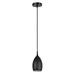 Aspen Creative 61149-11 Adjustable 1 Light Hanging Mini Pendant Ceiling Light Transitional Design in a Black Finish Metal Shade 4 1/4 W
