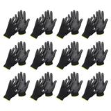 12Pairs/Set Working Gloves Anti-scratch Full Fingers Nylon Industrial Protective Work Gloves for Building Site