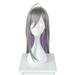 Unique Bargains Human Hair Wigs for Women Lady 31 Grey Light Pink Wigs with Wig Cap