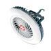 Tomshoo 2 in 1 LED Hanging Fan Portable Tent Fan with Hook Magnet and Foldable Bracket White