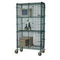 18 Deep x 60 Wide x 69 High Mobile Freezer Security Cage with 3 Interior Shelves