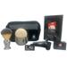 GBS Deluxe Travel Dopp Kit - Butterfly Double Edge Safety Razor Chrome Shaving Brush Bowl Soap comes with GBS Alum Block + Leather Toiletry Bag