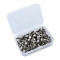 200pcs Paper Fasteners Brass Plated Brads Round Metal Brads with Storage Box for Crafts DIY(Silver)