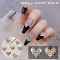Bcloud 5Pcs Eye-catching Nail Decoration Exquisite Cubic Zirconia Decorative Heart Shape Nail Art Jewelry for Home