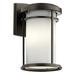 Kichler Toman 10.25 1 Light Olde Bronze Outdoor Wall Sconce with Satin Etched Glass