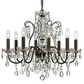 8 Light Chandelier in Minimalist Style 25.5 inches Wide By 22 inches High-Swarovski Spectra Crystal Type-English Bronze Finish Bailey Street Home