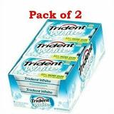 Trident White Sugar Free Gum 16 Pieces Per Pack Wintergreen 9 ea (Pack of 2)