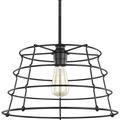 Chambers Collection One-Light Matte Black Farmhouse Pendant Light