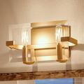 Urban Ambiance Luxury Luxe Bath Fixture Size: 6-3/8 H x 16-3/4 W with Mid-Century Modern Style Elements Brushed Bronze Finish and Clear Shade UHP2137