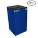 Witt Industries 28GC02-BL GeoCube Recycling Receptacle with Slot Opening Steel 28 gal Blue (Set of 3)