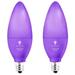 2 Pack BlueX LED Candle Purple Light Bulb - 4W (40Watt Equivalent) - E12 Base Purple LED Purple Bulb Party Decoration Porch Home Lighting Holiday Lighting Decorative Illumination Candelabra Bulbs