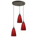 Woodbridge Lighting Art Glass 3-Light Pendant in Nova/Metallic Bronze