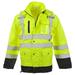 SAFEGEAR Type R Class 3 Rain Jacket - 5XL- Lime Green/Yellow & Black High Visibility - ANSI/ISEA 107-2020 Compliant - J. J. Keller