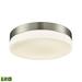Modern 1 Led Flush Mount Ceiling Light with Satin Nickelfinish with Soft Opal Glass 11 inches W X 3 inches H Bailey Street Home 2499-Bel-2512586