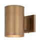 Chiasso 7.25-in H Warm Brass Outdoor Mid Century Modern 1 Light Outdoor Cylinder Wall Sconce Dark Sky