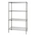 Quantum Storage Wire Shelving 4-Shelf Starter Units - Stainless Steel - 21 x 48 x 74 in. - Stainless Steel