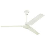 56 in. Industrial 3 White Steel Blades Indoor Ceiling Fan White with Wall Control