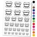 Vampire Teeth Fangs Jaws Mouth Halloween Water Resistant Temporary Tattoo Set Fake Body Art Collection - Dark Blue