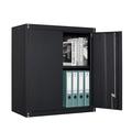 GREATMEET Black Metal Storage Cabinet Locking Steel Storage Cabinet with Shelf and Doors for Home Office Garage