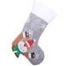 Christmas Stockings Kit with LED Light 3D Glowing Holders Night Santa Rudolph Ornament Knitted Decoration Woollen Gift Bags for Kids Party Accessory Celebrations Gray