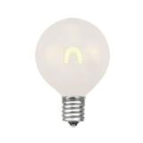 Novelty Lights 25 Pack G40 LED Glass Flex Filament Outdoor Patio Globe Replacement Bulbs Frosted Warm White Dimmable E12/C7 Base 0.8 Watt