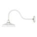 1 Light Large Outdoor Gooseneck Barn Light Traditional-Industrial Style 12 inch Wide By 15.5 inch High-Gloss White Finish Bailey Street Home