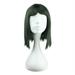 Unique Bargains Human Hair Wigs for Women Lady 18 Green Wigs with Wig Cap