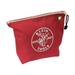 Klein Tools 5539RED 10 in. x 3.5 in. x 8 in. Canvas Zipper Consumables Tool Pouch - Red