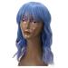 Unique Bargains Wigs for Women 14 Blue Curly Wig with Wig Cap Loose Wavy