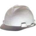 MSA V-Gard Standard Slotted Hardhat Cap w/ Fas-Trac Suspension White (4 Units)